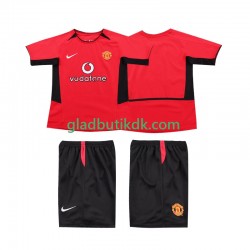 Hjemmebane Trøje Manchester United Retro 2002 2004 K/Æ Børn(+Shorts)