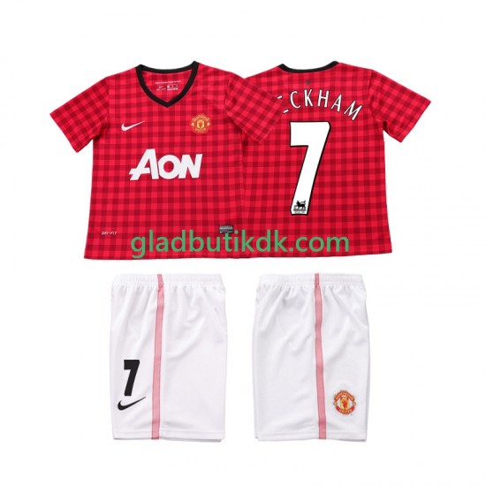 Hjemmebane Trøje Manchester United BECKHAM 7 Retro 2012 2013 K/Æ Børn(+Shorts)