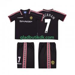 Udebane Trøje Manchester United Beckham 7 Retro 1998 1999 K/Æ Børn(+Shorts)