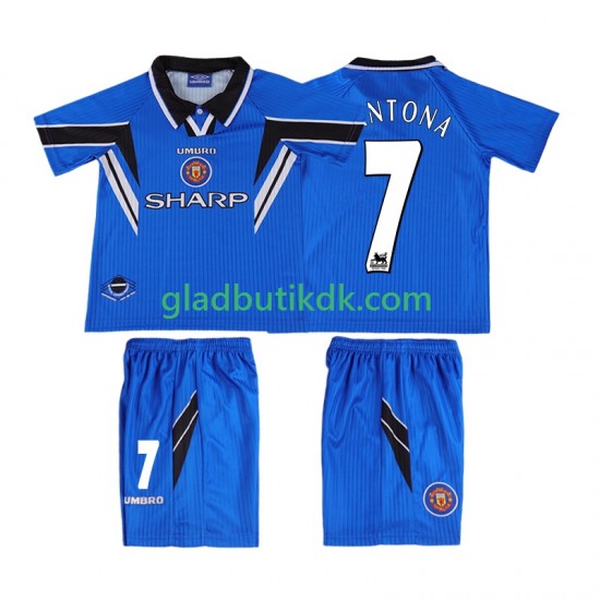 3. Valg Trøje Manchester United CONTONA 7 Retro 1996 1998 K/Æ Børn(+Shorts)