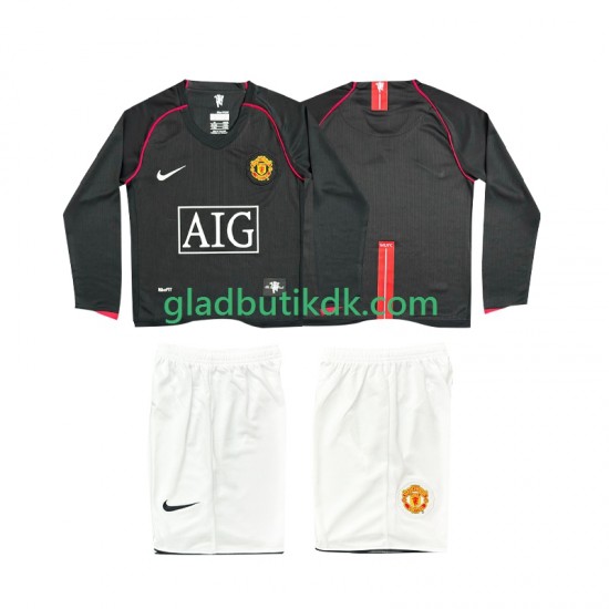 Udebane Trøje Manchester United Retro 2007 2008 L/Æ Børn(+Shorts)