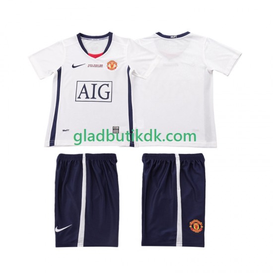 Udebane Trøje Manchester United Retro Champions League 2008 2009 K/Æ Børn(+Shorts)