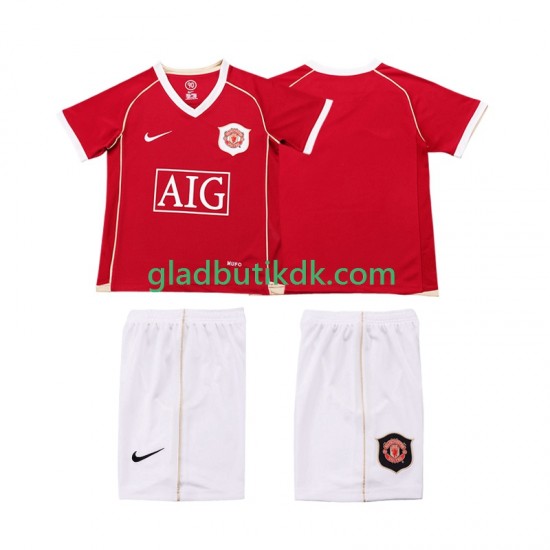 Hjemmebane Trøje Manchester United Retro 2006 2007 K/Æ Børn(+Shorts)