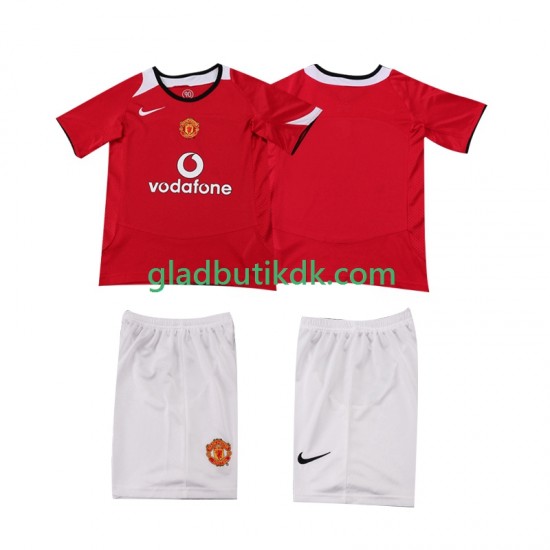 Hjemmebane Trøje Manchester United Retro 2005 2006 K/Æ Børn(+Shorts)