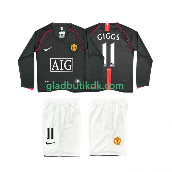 Udebane Trøje Manchester United GIGGS 11 Retro 2007 2008 L/Æ Børn(+Shorts)