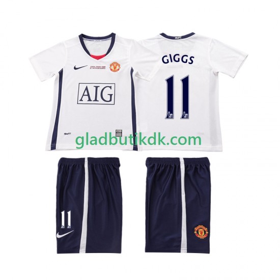 Udebane Trøje Manchester United GIGGS 11 Retro Champions League 2008 2009 K/Æ Børn(+Shorts)