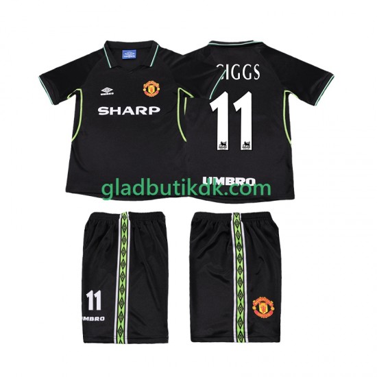3. Valg Trøje Manchester United GIGGS 11 Retro 1998 1999 K/Æ Børn(+Shorts)