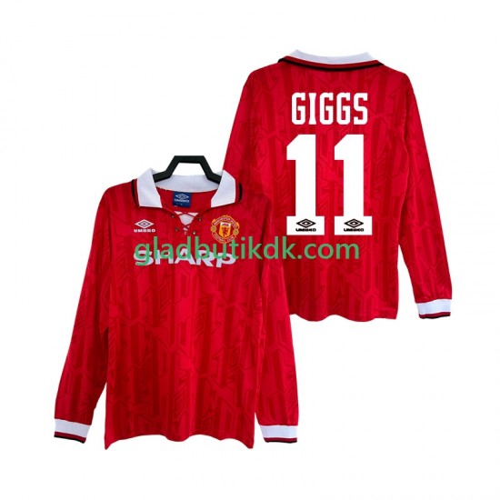 Hjemmebane Trøje Manchester United GIGGS 11 Retro 1992 1994 L/Æ Mænd