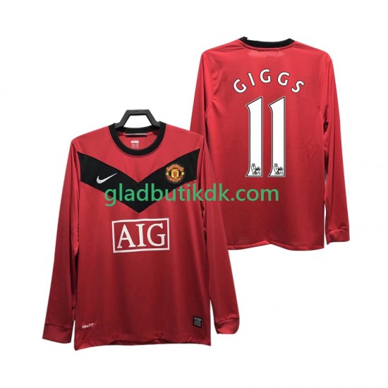 Hjemmebane Trøje Manchester United GIGGS 11 Retro 2009 2010 L/Æ Mænd