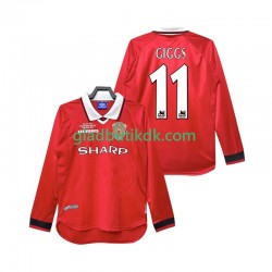 Hjemmebane Trøje Manchester United Giggs 11 Retro 1999 2000 L/Æ Mænd