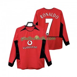 Hjemmebane Trøje Manchester United RONALDO 7 Retro 2002 2004 L/Æ Mænd