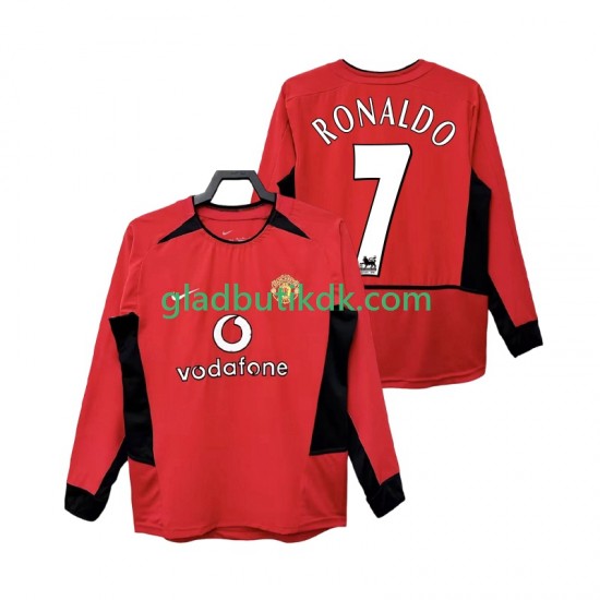 Hjemmebane Trøje Manchester United RONALDO 7 Retro 2002 2004 L/Æ Mænd