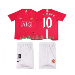 Hjemmebane Trøje Manchester United ROONEY 10 Retro Premier League 2007 2008 K/Æ Børn(+Shorts)