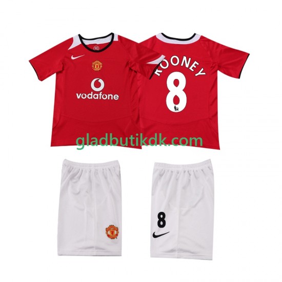 Hjemmebane Trøje Manchester United ROONEY 8 Retro 2005 2006 K/Æ Børn(+Shorts)