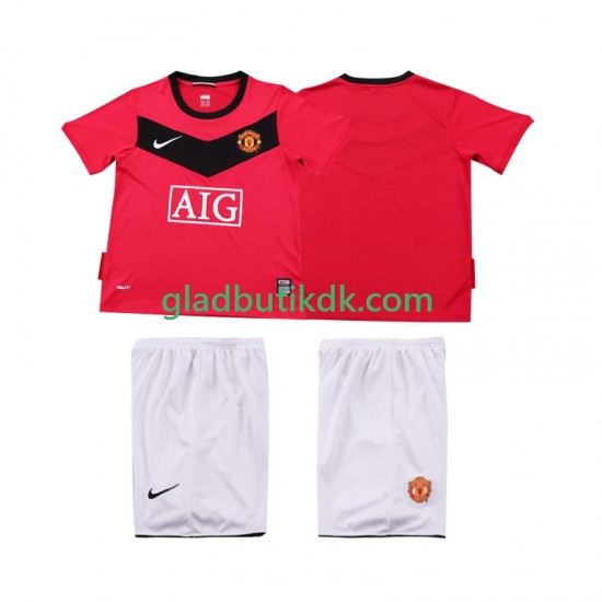 Hjemmebane Trøje Manchester United Retro 2009 2010 K/Æ Børn(+Shorts)