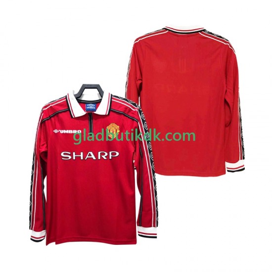 Hjemmebane Trøje Manchester United Retro 1998 1999 L/Æ Mænd