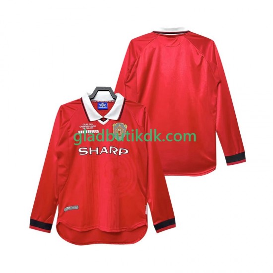 Hjemmebane Trøje Manchester United Retro 1999 2000 L/Æ Mænd