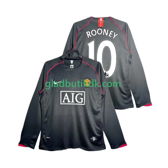 Udebane Trøje Manchester United Rooney 10 Retro 2007 2008 L/Æ Mænd