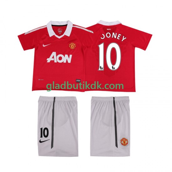 Hjemmebane Trøje Manchester United Rooney 10 Retro 2010 2011 K/Æ Børn(+Shorts)