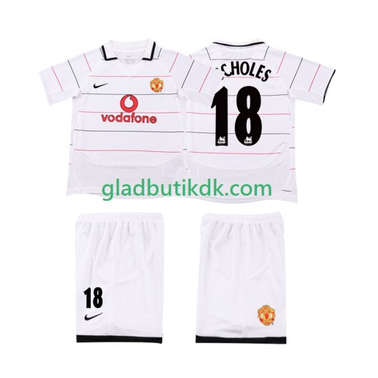 3. Valg Trøje Manchester United SCHOLES 18 Retro 2003 2006 K/Æ Børn(+Shorts)