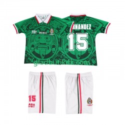 Hjemmebane Trøje Mexico HERNANDEZ 15 Retro 1998 K/Æ Børn(+Shorts)