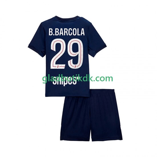 Hjemmebane Trøje Paris Saint-Germain Bradley Barcola 29 2025-2026 K/Æ Børn(+Shorts)