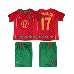 Hjemmebane Trøje Portugal Cristiano Ronaldo 17 Retro 2004 K/Æ Børn(+Shorts)