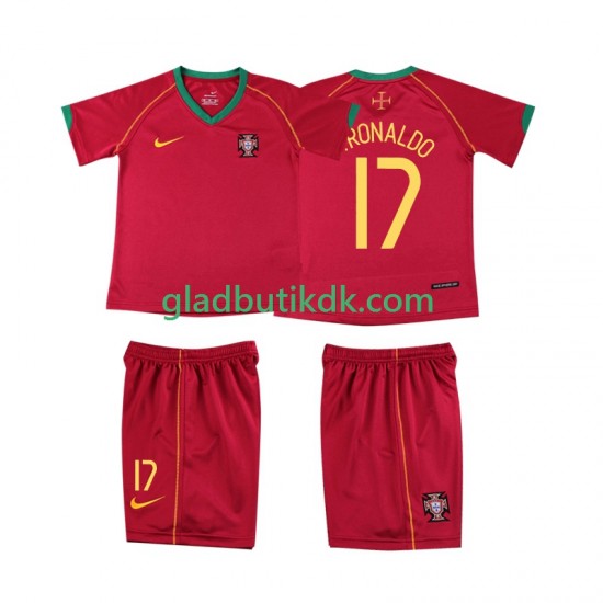 Hjemmebane Trøje Portugal Cristiano Ronaldo 17 Retro 2006 K/Æ Børn(+Shorts)