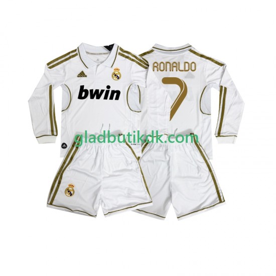 Hjemmebane Trøje Real Madrid Cristiano Ronaldo 7 Retro 2011 2012 L/Æ Børn(+Shorts)