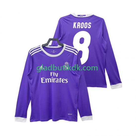 Udebane Trøje Real Madrid KROOS 8 Retro 2016 2017 L/Æ Mænd
