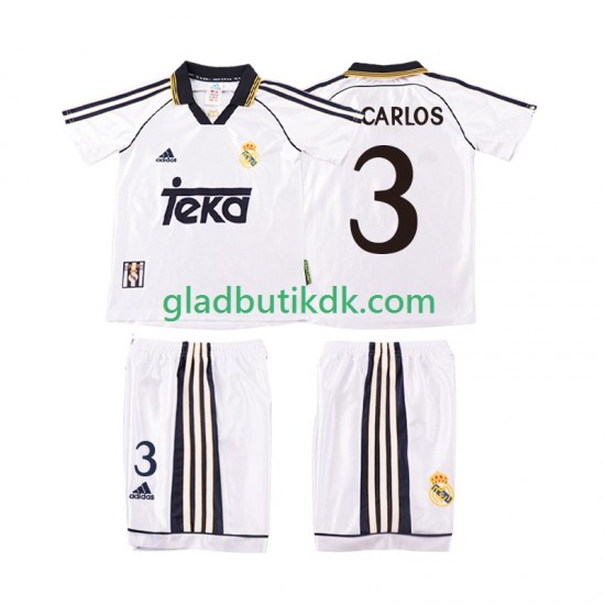 Hjemmebane Trøje Real Madrid R CARLOS 3 Retro 1998 2000 K/Æ Børn(+Shorts)