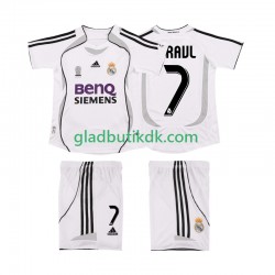 Hjemmebane Trøje Real Madrid RAUL 7 Retro 2006 2007 K/Æ Børn(+Shorts)