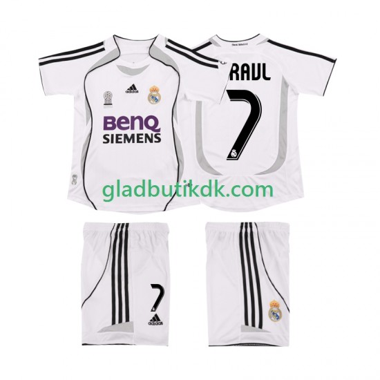 Hjemmebane Trøje Real Madrid RAUL 7 Retro 2006 2007 K/Æ Børn(+Shorts)