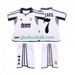 Hjemmebane Trøje Real Madrid RAUL 7 Retro 2001 2002 K/Æ Børn(+Shorts)