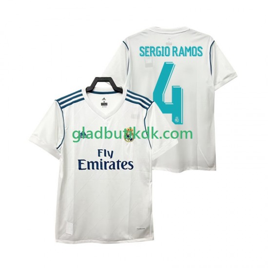 Hjemmebane Trøje Real Madrid SERGIO RAMOS 4 Retro 2017 2018 K/Æ Mænd