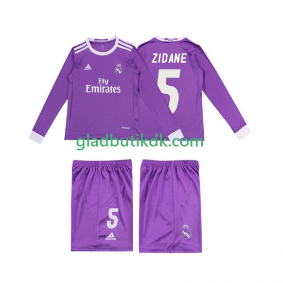 Udebane Trøje Real Madrid ZIDANE 5 Retro 2016 L/Æ Børn(+Shorts)
