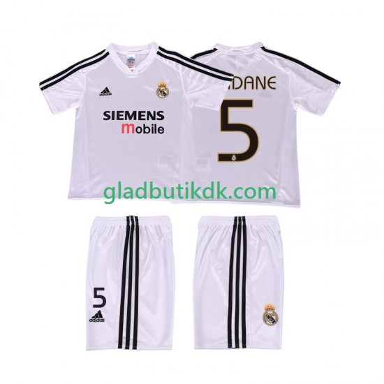 Hjemmebane Trøje Real Madrid ZIDANE 5 Retro 2004 20025 K/Æ Børn(+Shorts)