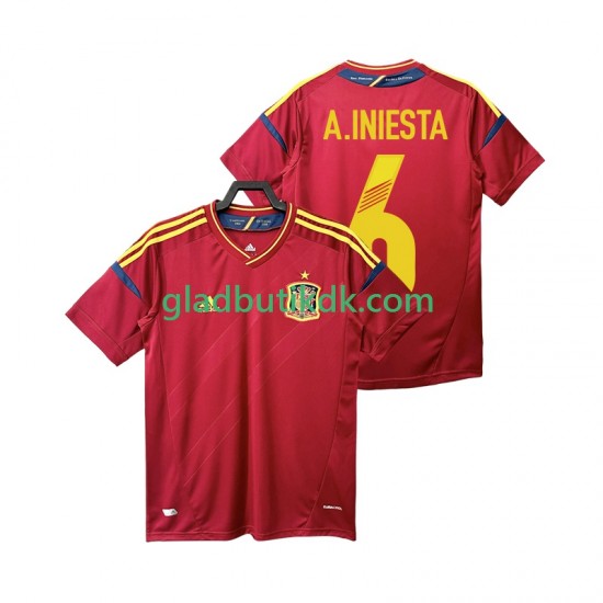 Hjemmebane Trøje Spanien Andres Iniesta 6 Retro 2012 K/Æ Mænd