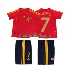 Hjemmebane Trøje Spanien DAVID VILLA 7 Retro 2008 K/Æ Børn(+Shorts)