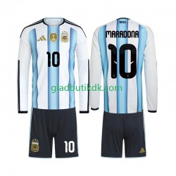 Hjemmebane Trøje Argentina Maradona 10 World Cup 2026 L/Æ Børn(+Shorts)