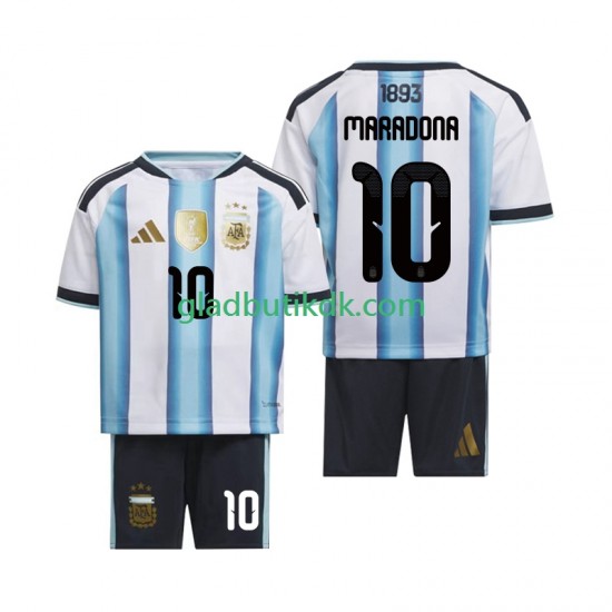 Hjemmebane Trøje Argentina Maradona 10 World Cup 2026 K/Æ Børn(+Shorts)