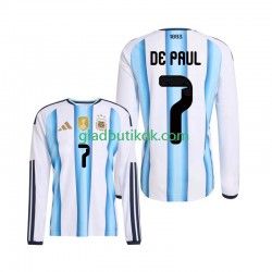 Hjemmebane Trøje Argentina Rodrigo De Paul 7 World Cup 2026 L/Æ Mænd