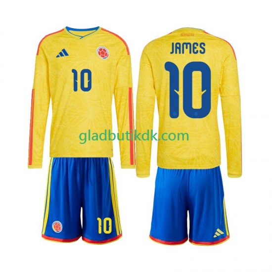 Hjemmebane Trøje Colombia James Rodriguez 10 World Cup 2026 L/Æ Børn(+Shorts)