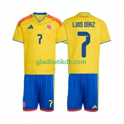 Hjemmebane Trøje Colombia Luis Diaz 7 World Cup 2026 K/Æ Børn(+Shorts)