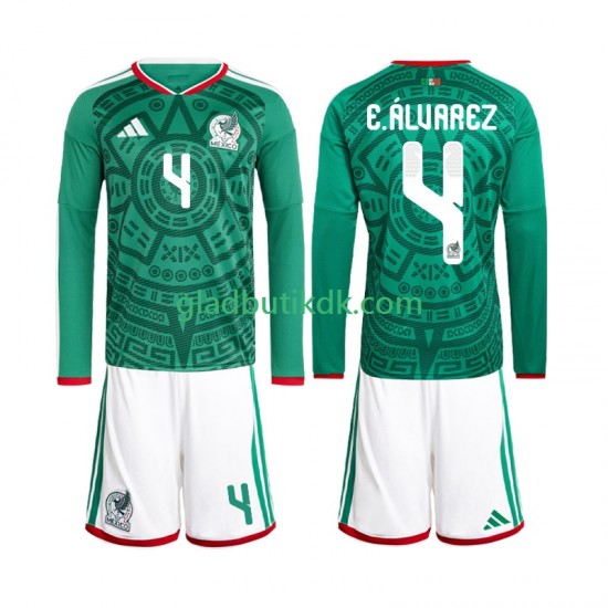 Hjemmebane Trøje Mexico Edson Alvarez 4 World Cup 2026 L/Æ Børn(+Shorts)