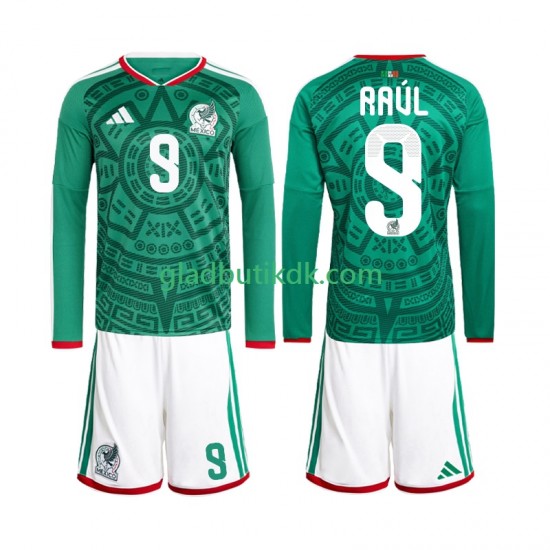 Hjemmebane Trøje Mexico Raul Jimenez 9 World Cup 2026 L/Æ Børn(+Shorts)