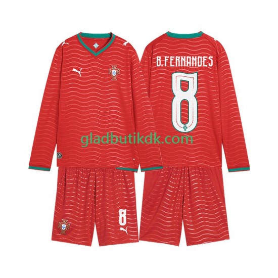 Hjemmebane Trøje Portugal Bruno Fernandes 8 World Cup 2026 L/Æ Børn(+Shorts)