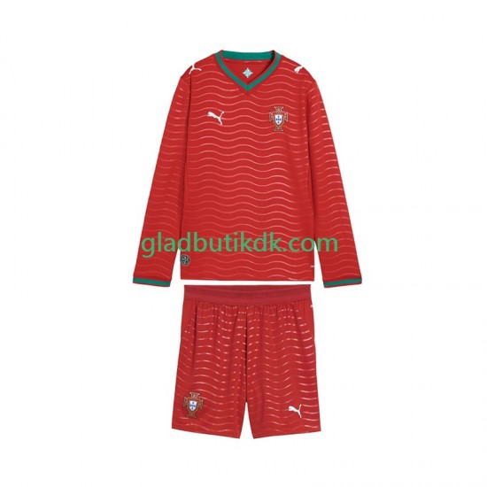 Hjemmebane Trøje Portugal World Cup 2026 L/Æ Børn(+Shorts)