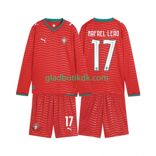 Hjemmebane Trøje Portugal Rafael Leao 17 World Cup 2026 L/Æ Børn(+Shorts)