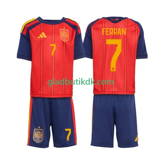 Hjemmebane Trøje Spanien Ferran Torres 7 World Cup 2026 K/Æ Børn(+Shorts)